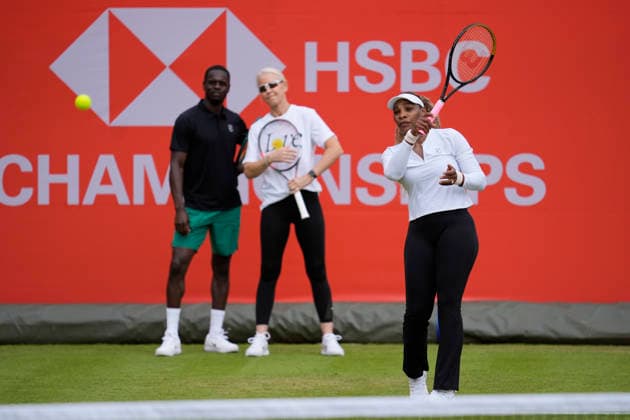 HSBC Championships - Previews Serena Williams practices ahead of her return to competition at the HSBC Championships 2026 Women s tennis tournament at The Queen s Club in London, England, on June 7, 2026. London Greater London United Kingdom  Copyright: xOwenxHammondx originalFilename:hammond-thehsbcc260607_npGUP.jpg