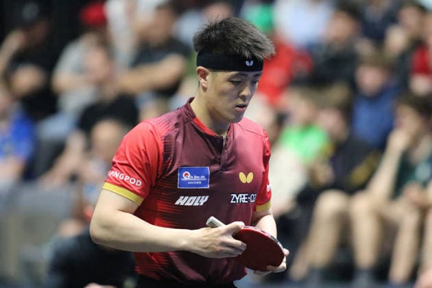 Dang Qiu im Halbfinale Spiel gegen Benedikt Duda GER Erfurt TT Finals 2026 Deutsche Meisterschaft, Tischtennis Messehalle Erfurt 07.06.2026. GER Erfurt TT Finals 2026 Deutsche Meisterschaft, Tischtennis Messehalle Erfurt 07.06.2026 Thueringen Deutsche Meiterschaft 06.06.2026 Erfurt
