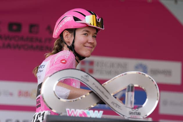 The pink jersey Netherlands™s Anna van der Breggen of Team SD Worx - Protime™s during Stage 9 of the Giro d™Italia Women, from Saluzzo to Saluzzo, Italy, Sunday, June 7, 2026.  Copyright: xDavidexSpada Lapressex