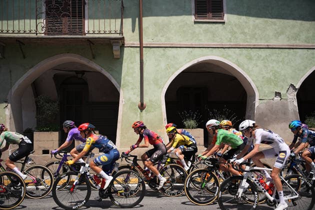 The pack rides during Stage 9 of the Giro d™Italia Women, from Saluzzo to Saluzzo, Italy, Sunday, June 7, 2026.  Copyright: xMarcoxAlpozzi LaPressex