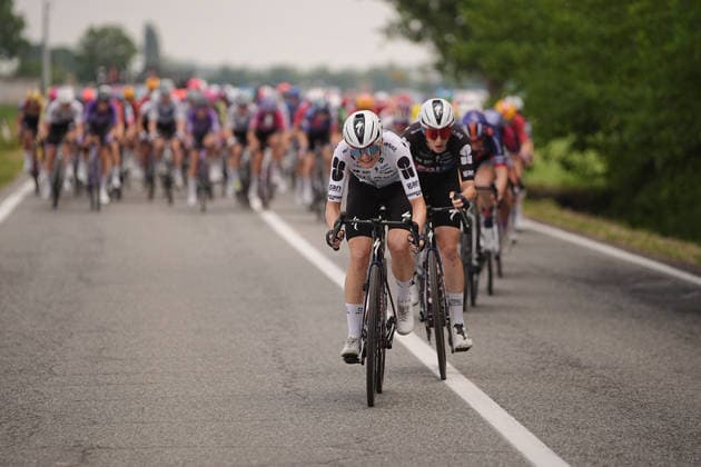 The pack rides during Stage 9 of the Giro d™Italia Women, from Saluzzo to Saluzzo, Italy, Sunday, June 7, 2026.  Copyright: xMarcoxAlpozzi LaPressex