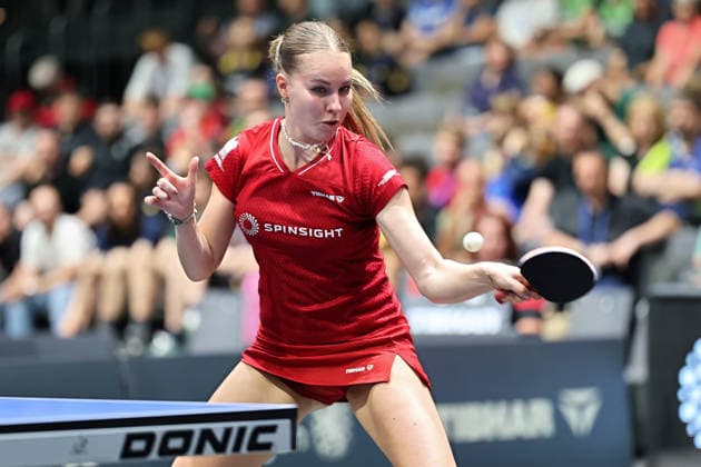 Annett Kaufman in Topspin Aktion. GER Erfurt TT Finals 2026 Deutsche Meisterschaft, Tischtennis Messehalle Erfurt 07.06.2026. GER Erfurt TT Finals 2026 Deutsche Meisterschaft, Tischtennis Messehalle Erfurt 07.06.2026 Thueringen Deutsche Meiterschaft 06.06.2026 Erfurt