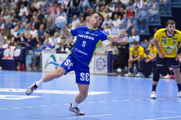 07.06.2026, xydrx, Handball, 1.HBL, VfL Gummersbach - Rhein-Neckar Löwen, Schwalbe-Arena: Milos Vujovic (VfL Gummersbach, 6) beim Sieben Meter