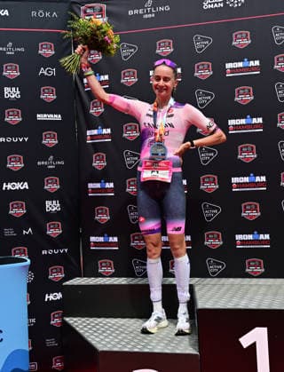 GER; Ironman Hamburg 07.06.2026, GER; Ironman Hamburg, Elite Frauen im Bild Laura Philipp (GER) jubelt ueber Platz 2