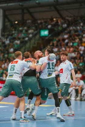 Minden team scrabble SC DHfK Leipzig - TSV GWD Minden. Bundesliga, Herren Handball, 25 26, GER, Leipzig, Quarterback Immobilien Arena, Round 34 Leipzig Quarterback Immobilien Arena Sachsen GER Copyright: xBillmanxDubex