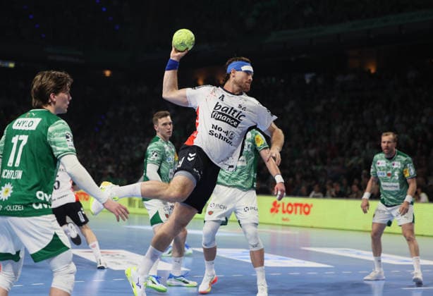GER HBL Saison 2025 2026 FÜCHSE Berlin vs SG Flensburg-Handewitt, 07.06.26, Max-Schmeling-Halle, Berlin, Nils LICHTLEIN (Füchse Berlin 17), Johannes GOLLA (SG Flensburg-Handewitt 4)