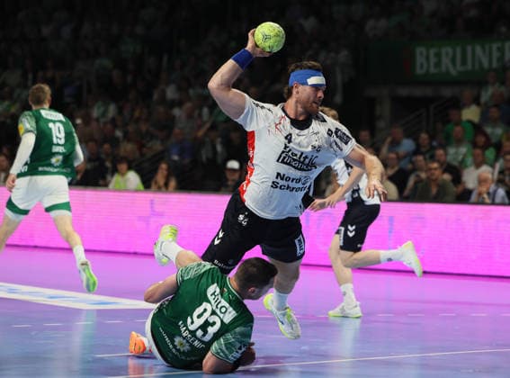 GER HBL Saison 2025 2026 FÜCHSE Berlin vs SG Flensburg-Handewitt, 07.06.26, Max-Schmeling-Halle, Berlin, Johannes GOLLA (SG Flensburg-Handewitt 4)