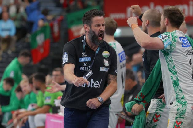 07.06.2026, xtgx, Handball, Daikin HBL, HSG Wetzlar - SC Magdeburg v.l. Bennet Wiegert (Magdeburg, Trainer) Jubel, Torjubel, jubelt ueber das Tor, celebrate the goal, celebration Wetzlar