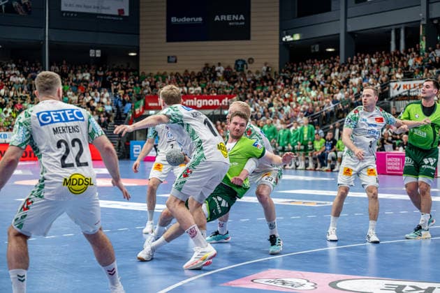 Handball Bundesliga; HSG Wetzlar - SC Magdeburg, 07.06.26 Dominik Mappes (HSG Wetzlar, 7), Elvar Oern Jonsson (SC Magdeburg, 19), Magnus Saugstrup (SC Magdeburg, 23), Omar Ingi Magnusson (SC Magdeburg, 14) Handball Bundesliga; HSG Wetzlar - SC Magdeburg: Wetzlar, 07.06.26