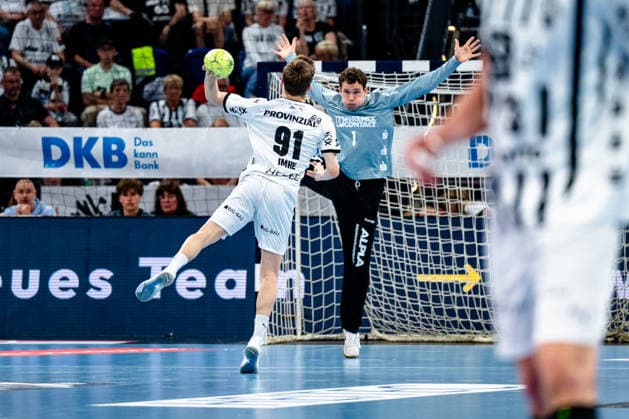 07.06.2026, xdobgx, Handball Daikin HBL, THW Kiel - TBV Lemgo Lippe v.l. Bence Imre (Kiel, 91), beim Siebenmeter, Constantin Möstl (TBV Lemgo Lippe, 1)
