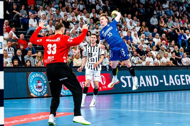 07.06.2026, xdobgx, Handball Daikin HBL, THW Kiel - TBV Lemgo Lippe v.l. Andreas Wolff (Kiel, 33), Jarnes Faust (TBV Lemgo Lippe, 35) beim Wurf, in action, throwing