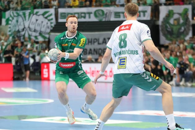 Handball DAIKIN HBL, SC DHfK Leipzig - GWD Minden; 07.06.2026 Tomas Piroch (7, SC DHfK Leipzig). Handball, DAIKIN HBL, 1. Bundesliga, Saison 2025 2026, 34. Spieltag: SC DHfK Leipzig vs. GWD Minden am 07.06.2026 in der Quarterback Immobilien Arena Leipzig.