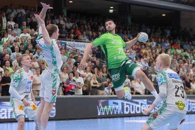 07.06.2026, xtgx, Handball, Daikin HBL, HSG Wetzlar - SC Magdeburg v.l. Stefan Cavor (Wetzlar, 77) wirft Tor, Torschuetze, erzielt Tor, Treffer, scores the goal Wetzlar