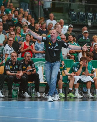 Frank Carstens (SC DHfK Leipzig Coach) SC DHfK Leipzig - TSV GWD Minden. Bundesliga, Herren Handball, 25 26, GER, Leipzig, Quarterback Immobilien Arena, Round 34 Leipzig Quarterback Immobilien Arena Sachsen GER Copyright: xBillmanxDubex