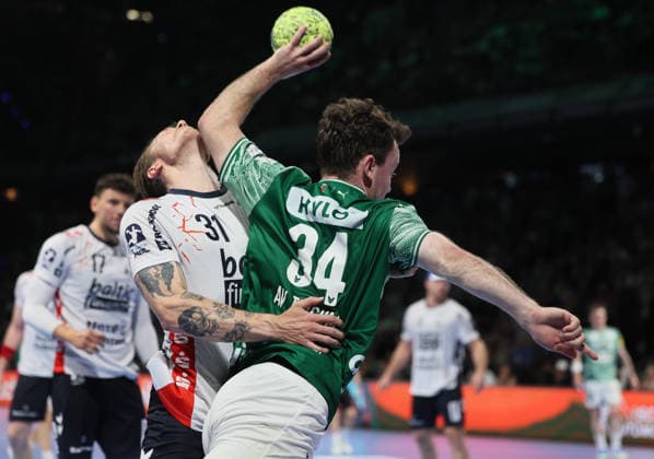 GER HBL Saison 2025 2026 FÜCHSE Berlin vs SG Flensburg-Handewitt, 07.06.26, Max-Schmeling-Halle, Berlin, Hakun WEST AV TEIGUM (Füchse Berlin 34)