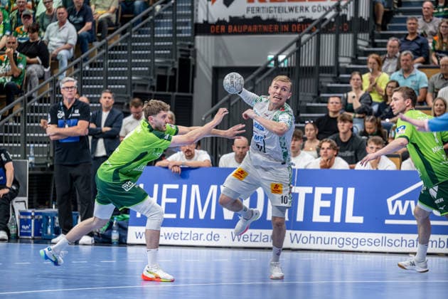 Handball Bundesliga; HSG Wetzlar - SC Magdeburg, 07.06.26 Gisli Kristjansson (SC Magdeburg, 10), Niklas Theiß (HSG Wetzlar, 9), Dominik Mappes (HSG Wetzlar, 7) Handball Bundesliga; HSG Wetzlar - SC Magdeburg: Wetzlar, 07.06.26