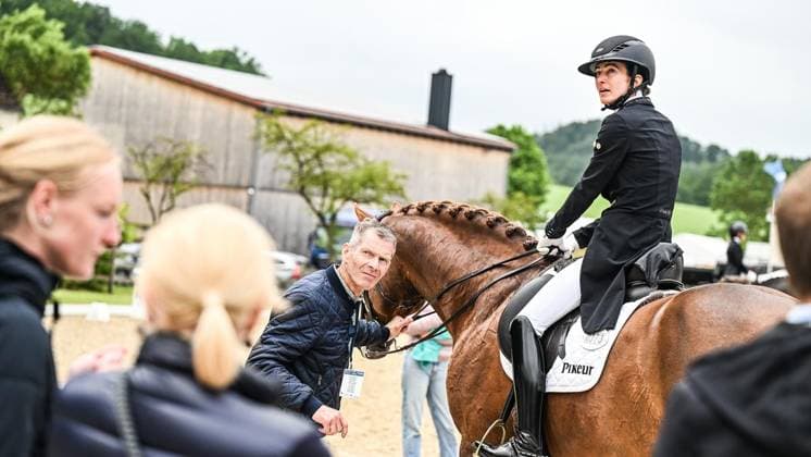 Balve Optimum am Sonntag 7. Juni ** NUR FÜR REDAKTIONELLE ZWECKE ** EDITORIAL USE ONLY **<p>Lisa Müller auf DÃ vie bei den Deutschen Meisterschaften Dressur Grand Prix Kür 2026 am Sonntag, 7. Juni 2026 in Balve Optimum in Balve. . Copyright: SvenjaxHanusch