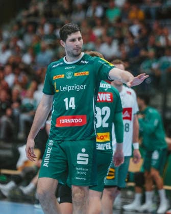 Marko Mamic (SC DHfK Leipzig, 14) SC DHfK Leipzig - TSV GWD Minden. Bundesliga, Herren Handball, 25 26, GER, Leipzig, Quarterback Immobilien Arena, Round 34 Leipzig Quarterback Immobilien Arena Sachsen GER Copyright: xBillmanxDubex