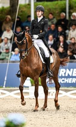 Balve Optimum am Sonntag 7. Juni ** NUR FÜR REDAKTIONELLE ZWECKE ** EDITORIAL USE ONLY **<p>Moritz Treffinger auf Fiderdance bei den Deutschen Meisterschaften Dressur Grand Prix Kür 2026 am Sonntag, 7. Juni 2026 in Balve Optimum in Balve. . Copyright: SvenjaxHanusch