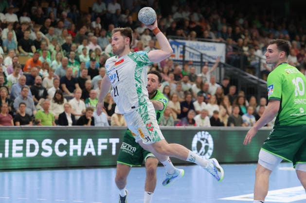 07.06.2026, xtgx, Handball, Daikin HBL, HSG Wetzlar - SC Magdeburg v.l. Albin Lagergren (Magdeburg, 21) wirft Tor, Torschuetze, erzielt Tor, Treffer, scores the goal Wetzlar