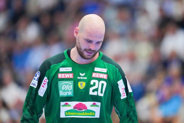 07.06.2026, xydrx, Handball, 1.HBL, VfL Gummersbach - Rhein-Neckar Löwen, Schwalbe-Arena: Mike Jensen (Rhein-Neckar Loewen, 20) lässt den Kopf hängen