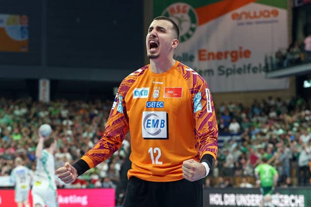 07.06.2026, xovx, Handball Daikin Handball-Bundesliga, HSG Wetzlar - SC Magedeburg Jubel bei Matej Mandic (SC Magdeburg) Wetzlar Buderus Arena Hessen Deutschland (DE)