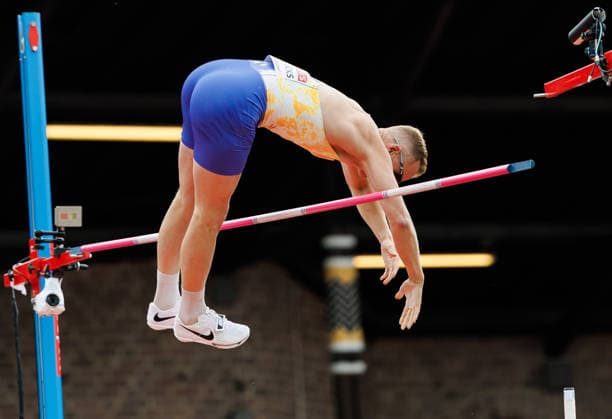 260607 Sam Kendricks of United States competes in the men s pole vault during Bauhaus-galan, part of the Diamond League series, June 7, 2026 in Stockholm. Photo: Maxim Thore BILDBYRAN kod MT MT1057 friidrott athletics friidrett diamond league bauhaus-galan bbeng stockholm pole vault stavhopp