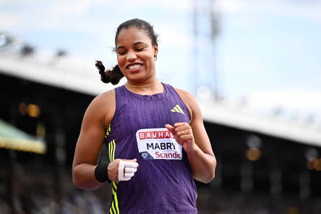 STOCKHOLM, SWEDEN 20260607 Yemisi Mabry, Germany, in action during the women s shot put during the IAAF Diamond League athletics meeting at Stockholm Olympic Stadium in Stockholm, Sweden, on June 7, 2026. STOCKHOLM SWEDEN x10430x