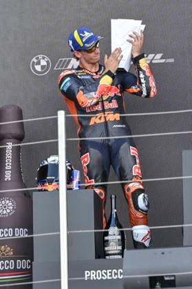 MOTO - MOTO GP - HUNGARY GRAND PRIX 2026 ACOSTA Pedro (spa), Red Bull KTM Factory Racing, KTM RC16, portrait celebrates his second place on podium during the 2026 MotoGP Grand Prix of Hungary , on Balaton Park circuit, from June 5 to 7, in Hungary - Balaton ParkHungary  Copyright: xGIGIxSOLDANOx