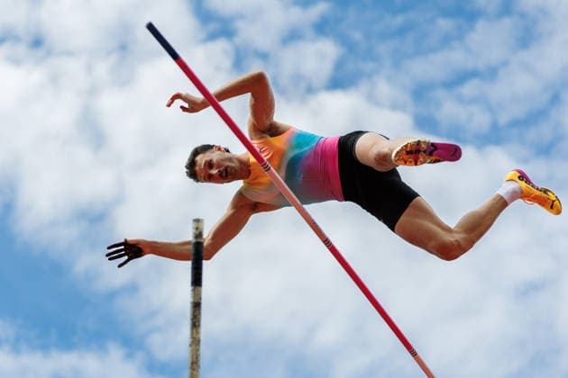 260607 Kurtis Marschall of Australia competes in the men s pole vault during Bauhaus-galan, part of the Diamond League series, June 7, 2026 in Stockholm. Photo: Maxim Thore BILDBYRAN kod MT MT1057 friidrott athletics friidrett diamond league bauhaus-galan bbeng stockholm stavhopp pole vault