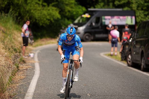 The blue jersey Netherlands™s Demi Vollering of FDJ United - Suez™s during Stage 9 of the Giro d™Italia Women, from Saluzzo to Saluzzo, Italy, Sunday, June 7, 2026.  Copyright: xMarcoxAlpozzi LaPressex