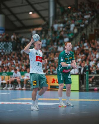 Mats Korte (TSV GWD Minden, 11) penalty SC DHfK Leipzig - TSV GWD Minden. Bundesliga, Herren Handball, 25 26, GER, Leipzig, Quarterback Immobilien Arena, Round 34 Leipzig Quarterback Immobilien Arena Sachsen GER Copyright: xBillmanxDubex