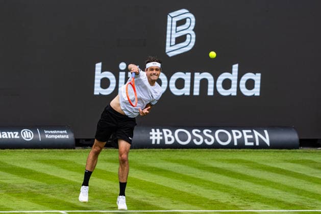 Stuttgart, GERMANY - June 07: Taylor Fritz (USA) during the practice Match between Taylor Fritz (USA) vs. Alexander Bublik (KAZ) at BOSS OPEN 2026, Tennisanlage Weissenhof on June 07, 2026 in Stuttgart, Germany. Baden-Württemberg Germany Copyright: xTimoxSteinx