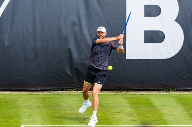 Stuttgart, GERMANY - June 07: Jurij Rodionov (AUT) during the Qualifying Singles Match between Sho Shimabukuro (JPN) vs. Jurij Rodionov (AUT) at BOSS OPEN 2026, Tennisanlage Weissenhof on June 07, 2026 in Stuttgart, Germany. Baden-Württemberg Germany Copyright: xTimoxSteinx