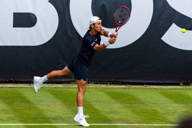 Stuttgart, GERMANY - June 07: Sho Shimabukuro (JPN) during the Qualifying Singles Match between Sho Shimabukuro (JPN) vs. Jurij Rodionov (AUT) at BOSS OPEN 2026, Tennisanlage Weissenhof on June 07, 2026 in Stuttgart, Germany. Baden-Württemberg Germany Copyright: xTimoxSteinx