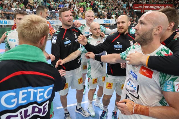 07.06.2026, xtgx, Handball, Daikin HBL, HSG Wetzlar - SC Magdeburg v.l. Magdeburg Jubel ueber den Sieg, Jubel nach Spielende Wetzlar
