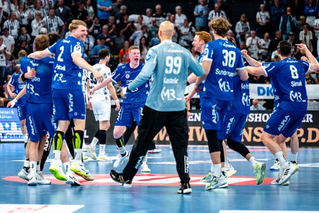 07.06.2026, xdobgx, Handball Daikin HBL, THW Kiel - TBV Lemgo Lippe v.l. TBV Lemgo Jubel ueber den Sieg, Jubel nach Spielende Kiel