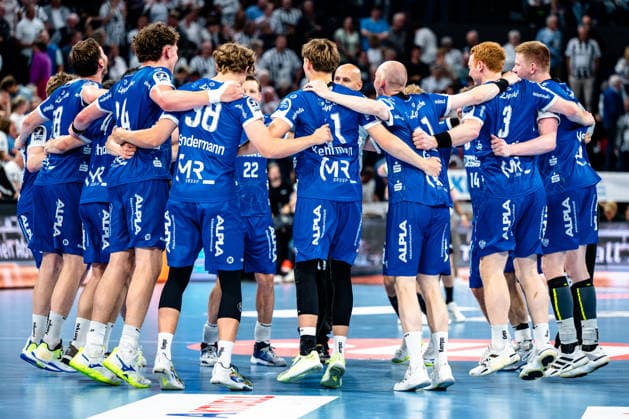 07.06.2026, xdobgx, Handball Daikin HBL, THW Kiel - TBV Lemgo Lippe v.l. TBV Lemgo Jubel ueber den Sieg, Jubel nach Spielende Kiel