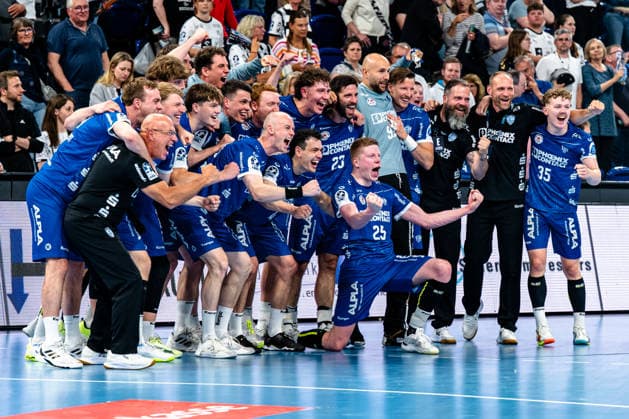 07.06.2026, xdobgx, Handball Daikin HBL, THW Kiel - TBV Lemgo Lippe v.l. TBV Lemgo Jubel ueber den Sieg, Jubel nach Spielende Kiel