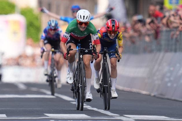 Italy™s Elisa Longo Borghini of UAE Team ADQ™s winner Stage 9 of the Giro d™Italia Women, from Saluzzo to Saluzzo, Italy, Sunday, June 7, 2026.  Copyright: xDavidexSpada Lapressex