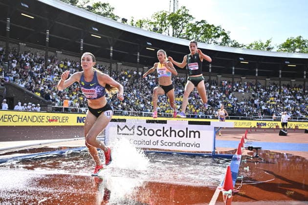 STOCKHOLM, SVERIGE 20260607 Courtney Wayment, USA, i damernas 3000 m hinderunder söndagens Diamond League-gala (Bauhaus-galan) pa Stockholms stadion. STOCKHOLM SVERIGE x10430x