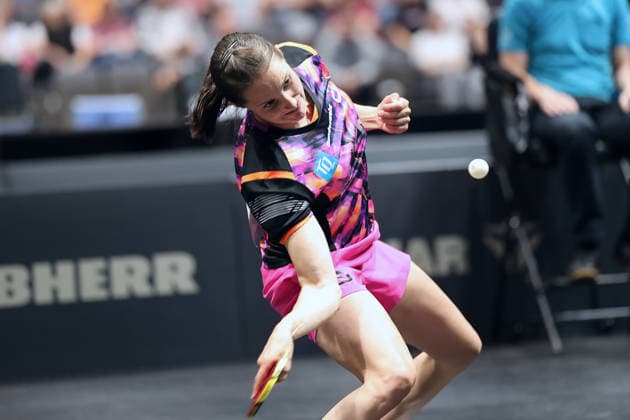Sabine Winter verliert gegen Annett Kaufmann mit 3:4 GER Erfurt TT Finals 2026 Deutsche Meisterschaft, Tischtennis Messehalle Erfurt 07.06.2026. GER Erfurt TT Finals 2026 Deutsche Meisterschaft, Tischtennis Messehalle Erfurt 07.06.2026 Thueringen Deutsche Meiterschaft 06.06.2026 Erfurt