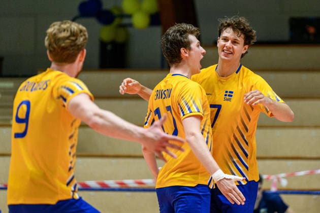 260607 Carl Berkefelt of Sweden during the European League volleyball match between Sweden and Azerbaijan on June 7, 2026 in Lund. Photo: Mathilda Schuler BILDBYRAN kod MA MA0996 volleyboll volleyball european league sweden azerbaijanbbeng