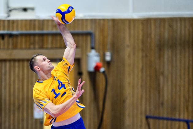 260607 Jacob Link of Sweden during the European League volleyball match between Sweden and Azerbaijan on June 7, 2026 in Lund. Photo: Mathilda Schuler BILDBYRAN kod MA MA0996 volleyboll volleyball european league sweden azerbaijanbbeng
