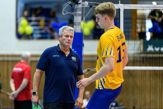260607 Coach Gido Vermeulen of Sweden during the European League volleyball match between Sweden and Azerbaijan on June 7, 2026 in Lund. Photo: Mathilda Schuler BILDBYRAN kod MA MA0996 volleyboll volleyball european league sweden azerbaijanbbeng