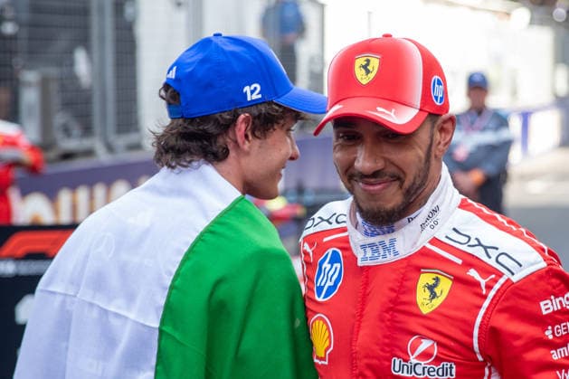 FORMULA 1 - GP of Monaco MONTE CARLO,MONACO,07.JUN.26 - MOTORSPORTS, FORMULA 1 - Grand Prix of Monaco, Circuit de Monaco. Image shows Kimi Antonelli (ITA Mercedes) and Lewis Hamilton (GBR Ferrari).  GEPAxpictures xGabrielxLopez