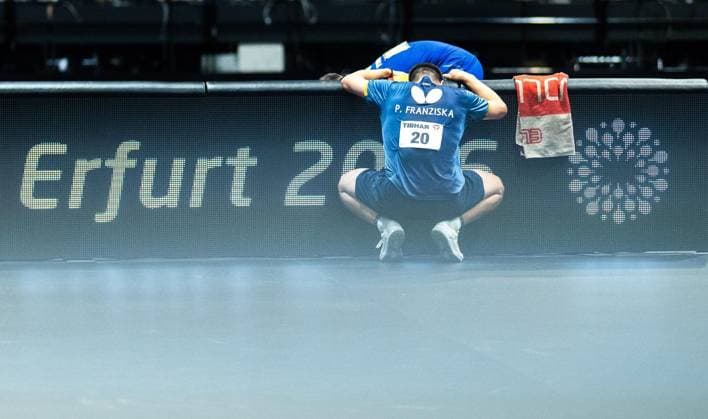 TISCHTENNIS TT-FINALS 2026 IN ERFURT ** NUR FÜR REDAKTIONELLE ZWECKE ** EDITORIAL USE ONLY **<p>07 06 2026-Erfurt: 94. Nationale Deutsche Meisterschaften Damen Herren im Rahmen der Deutschen TT-Finals Herren Doppel Finale im Foto: Patrick Franziska(1. FC Saarbrücken-TT) ( Deutschland Thueringen Erfurt Copyright: SaschaxFromm