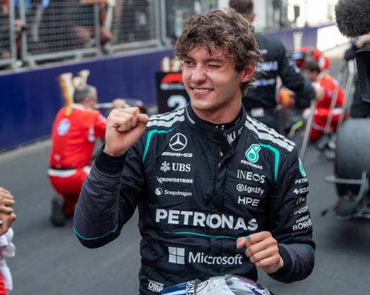 FORMULA 1 - GP of Monaco MONTE CARLO,MONACO,07.JUN.26 - MOTORSPORTS, FORMULA 1 - Grand Prix of Monaco, Circuit de Monaco. Image shows the rejoicing of Kimi Antonelli (ITA Mercedes).  GEPAxpictures xGabrielxLopez