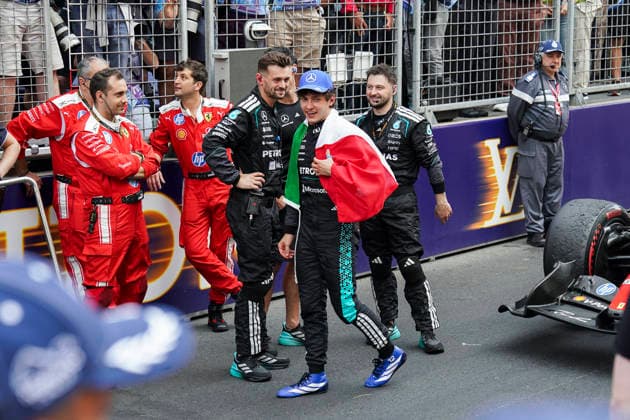 FORMULA ONE MONACO GRAND PRIX 2026 Kimi Antonelli 12 (ITA) Mercedes celebrates after winning the race during the Formula 1 Louis Vuitton Monaco Grand Prix 2026, 6th round of the 2026 Formula 1 World Championship, WM, Weltmeisterschaft from June 5th - 7th, 2026 at the Circuit de Monaco, Monte Carlo, Monaco. Credit: Robbie Hoad Every Second Media Editorial use only. All images are copyright Every Second Media Limited. No images may be reproduced without prior permission. Copyright: xIMAGO EveryxSecondxMediax ESM-2024-0405 RobbiexHoadx xEveryxSecondxMediax