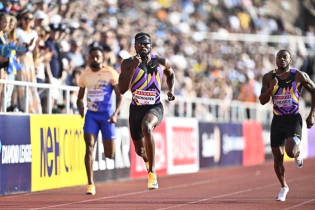 STOCKHOLM, SWEDEN 20260607 Kenneth Bednarek, USA, wins the men s 200m during the IAAF Diamond League athletics meeting at Stockholm Olympic Stadium in Stockholm, Sweden, on June 7, 2026. STOCKHOLM SWEDEN x10430x